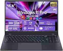 Intel Core N95 薄型ノートPC 15.6インチ　DDR5 12GB Amazon.co.jp: ノートパソコン Intel Core N95 薄型ノートPC